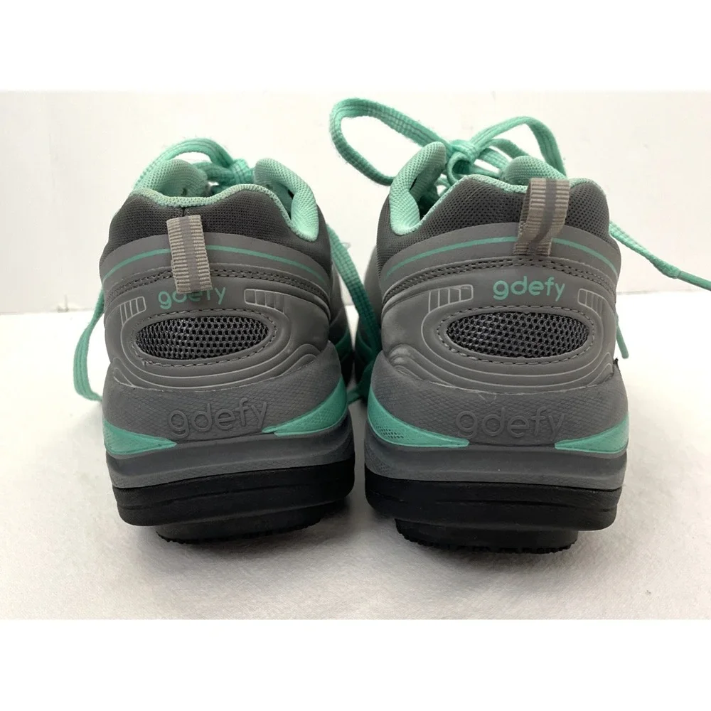 GDefy Gravity Defyer‎ Shoes Women's 10.5 Gray Teal Veroshock Trampoline Flexnet
